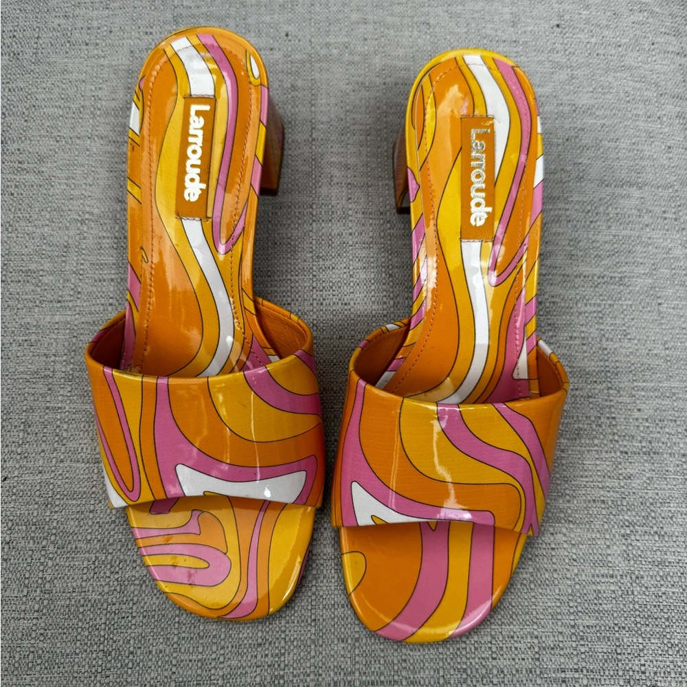LARROUDÉ
Brigitte Patent Leather Mules - Picture 2 of 5